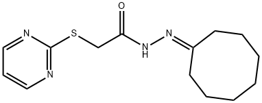 N'-cyclooctylidene-2-(2-pyrimidinylsulfanyl)acetohydrazide Struktur