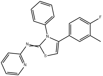 N-(4-(4-fluoro-3-methylphenyl)-3-phenyl-1,3-thiazol-2(3H)-ylidene)-N-(2-pyridinyl)amine Struktur