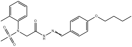 N-{2-[2-(4-butoxybenzylidene)hydrazino]-2-oxoethyl}-N-(2-methylphenyl)methanesulfonamide Struktur