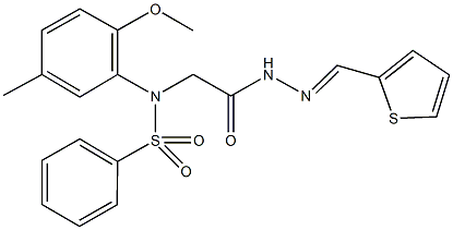 N-(2-methoxy-5-methylphenyl)-N-{2-oxo-2-[2-(2-thienylmethylene)hydrazino]ethyl}benzenesulfonamide Struktur