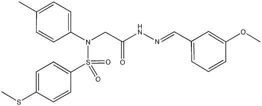 N-{2-[2-(3-methoxybenzylidene)hydrazino]-2-oxoethyl}-N-(4-methylphenyl)-4-(methylsulfanyl)benzenesulfonamide Struktur