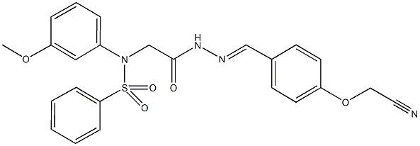 N-(2-{2-[4-(cyanomethoxy)benzylidene]hydrazino}-2-oxoethyl)-N-(3-methoxyphenyl)benzenesulfonamide Struktur