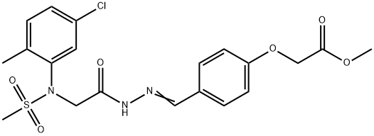 methyl [4-(2-{[5-chloro-2-methyl(methylsulfonyl)anilino]acetyl}carbohydrazonoyl)phenoxy]acetate Struktur