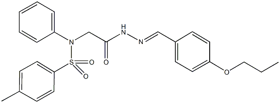 4-methyl-N-{2-oxo-2-[2-(4-propoxybenzylidene)hydrazino]ethyl}-N-phenylbenzenesulfonamide Struktur