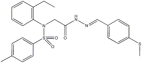 N-(2-ethylphenyl)-4-methyl-N-(2-{2-[4-(methylsulfanyl)benzylidene]hydrazino}-2-oxoethyl)benzenesulfonamide Struktur