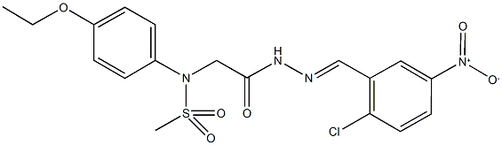 N-[2-(2-{2-chloro-5-nitrobenzylidene}hydrazino)-2-oxoethyl]-N-(4-ethoxyphenyl)methanesulfonamide Struktur