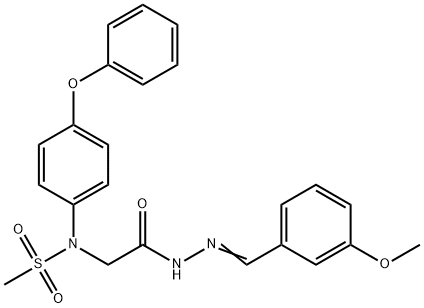 N-{2-[2-(3-methoxybenzylidene)hydrazino]-2-oxoethyl}-N-(4-phenoxyphenyl)methanesulfonamide Struktur