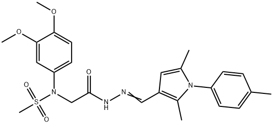 N-(3,4-dimethoxyphenyl)-N-[2-(2-{[2,5-dimethyl-1-(4-methylphenyl)-1H-pyrrol-3-yl]methylene}hydrazino)-2-oxoethyl]methanesulfonamide Struktur