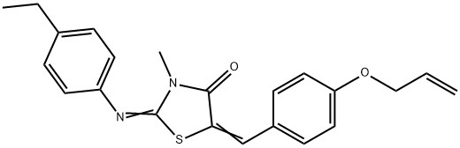 5-[4-(allyloxy)benzylidene]-2-[(4-ethylphenyl)imino]-3-methyl-1,3-thiazolidin-4-one Struktur