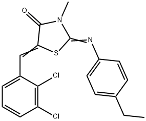 5-(2,3-dichlorobenzylidene)-2-[(4-ethylphenyl)imino]-3-methyl-1,3-thiazolidin-4-one Struktur