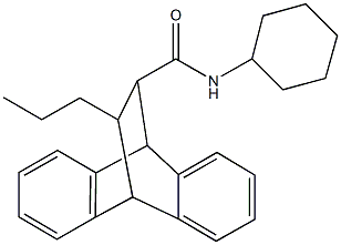 N-cyclohexyl-16-propyltetracyclo[6.6.2.0~2,7~.0~9,14~]hexadeca-2,4,6,9,11,13-hexaene-15-carboxamide Struktur