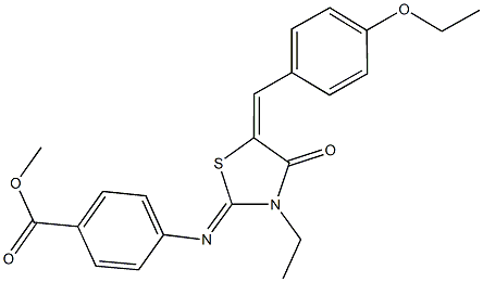 methyl 4-{[5-(4-ethoxybenzylidene)-3-ethyl-4-oxo-1,3-thiazolidin-2-ylidene]amino}benzoate Struktur