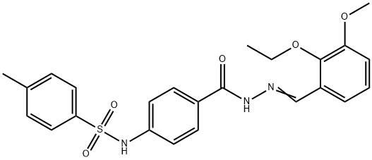 N-(4-{[2-(2-ethoxy-3-methoxybenzylidene)hydrazino]carbonyl}phenyl)-4-methylbenzenesulfonamide Struktur