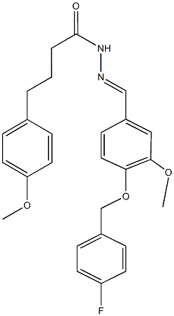 N'-{4-[(4-fluorobenzyl)oxy]-3-methoxybenzylidene}-4-(4-methoxyphenyl)butanohydrazide Struktur