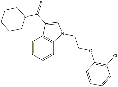 2-chlorophenyl 2-[3-(1-piperidinylcarbothioyl)-1H-indol-1-yl]ethyl ether Struktur