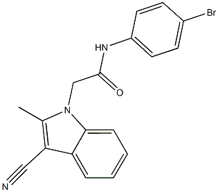 N-(4-bromophenyl)-2-(3-cyano-2-methyl-1H-indol-1-yl)acetamide Struktur