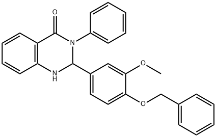 2-[4-(benzyloxy)-3-methoxyphenyl]-3-phenyl-2,3-dihydro-4(1H)-quinazolinone Struktur