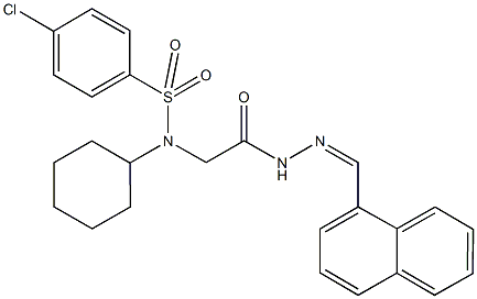 4-chloro-N-cyclohexyl-N-{2-[2-(1-naphthylmethylene)hydrazino]-2-oxoethyl}benzenesulfonamide Struktur