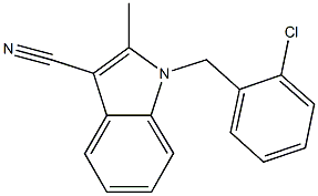 1-(2-chlorobenzyl)-2-methyl-1H-indole-3-carbonitrile Struktur