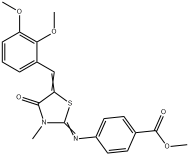 methyl 4-{[5-(2,3-dimethoxybenzylidene)-3-methyl-4-oxo-1,3-thiazolidin-2-ylidene]amino}benzoate Struktur