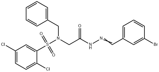 N-benzyl-N-{2-[2-(3-bromobenzylidene)hydrazino]-2-oxoethyl}-2,5-dichlorobenzenesulfonamide Struktur