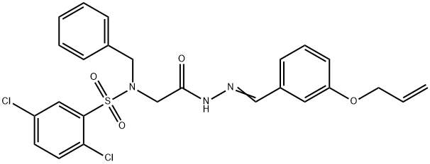 N-(2-{2-[3-(allyloxy)benzylidene]hydrazino}-2-oxoethyl)-N-benzyl-2,5-dichlorobenzenesulfonamide Struktur