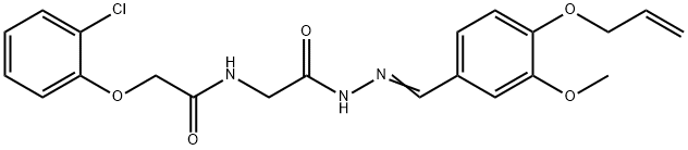 N-(2-{2-[4-(allyloxy)-3-methoxybenzylidene]hydrazino}-2-oxoethyl)-2-(2-chlorophenoxy)acetamide Struktur