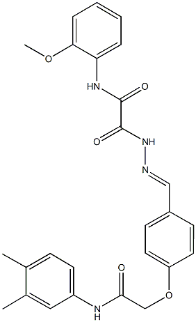 2-(2-{4-[2-(3,4-dimethylanilino)-2-oxoethoxy]benzylidene}hydrazino)-N-(2-methoxyphenyl)-2-oxoacetamide Struktur