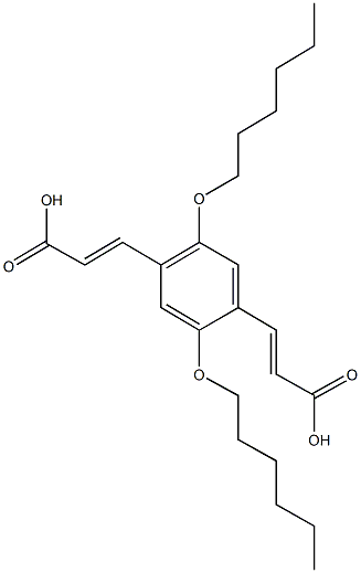 3-[4-(2-carboxyvinyl)-2,5-bis(hexyloxy)phenyl]acrylic acid Struktur