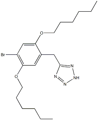 5-[4-bromo-2,5-bis(hexyloxy)benzyl]-2H-tetraazole Struktur