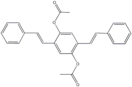 4-(acetyloxy)-2,5-bis(2-phenylvinyl)phenyl acetate Struktur