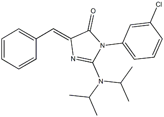 5-benzylidene-3-(3-chlorophenyl)-2-(diisopropylamino)-3,5-dihydro-4H-imidazol-4-one Struktur