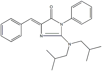 5-benzylidene-2-(diisobutylamino)-3-phenyl-3,5-dihydro-4H-imidazol-4-one Struktur