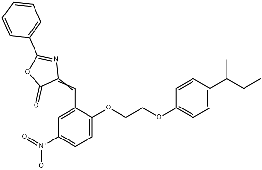 4-{2-[2-(4-sec-butylphenoxy)ethoxy]-5-nitrobenzylidene}-2-phenyl-1,3-oxazol-5(4H)-one Struktur