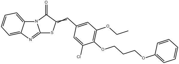 2-[3-chloro-5-ethoxy-4-(3-phenoxypropoxy)benzylidene][1,3]thiazolo[3,2-a]benzimidazol-3(2H)-one Struktur