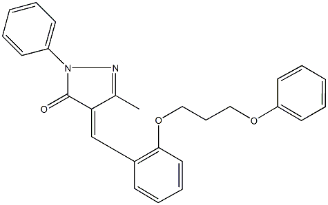 5-methyl-4-[2-(3-phenoxypropoxy)benzylidene]-2-phenyl-2,4-dihydro-3H-pyrazol-3-one Struktur