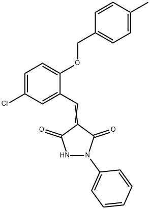 4-{5-chloro-2-[(4-methylbenzyl)oxy]benzylidene}-1-phenyl-3,5-pyrazolidinedione Struktur