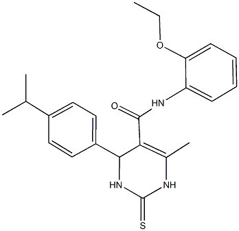 N-(2-ethoxyphenyl)-4-(4-isopropylphenyl)-6-methyl-2-thioxo-1,2,3,4-tetrahydropyrimidine-5-carboxamide Struktur