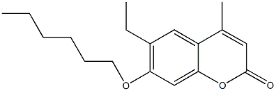 6-ethyl-7-(hexyloxy)-4-methyl-2H-chromen-2-one Struktur