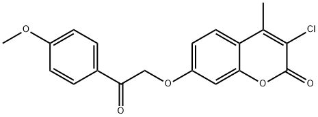 3-chloro-7-[2-(4-methoxyphenyl)-2-oxoethoxy]-4-methyl-2H-chromen-2-one Struktur