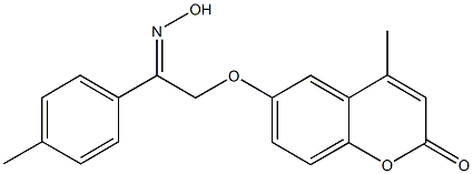 6-[2-(hydroxyimino)-2-(4-methylphenyl)ethoxy]-4-methyl-2H-chromen-2-one Struktur