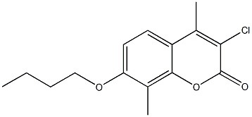 7-butoxy-3-chloro-4,8-dimethyl-2H-chromen-2-one Struktur