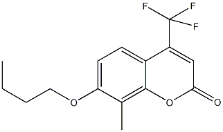 7-butoxy-8-methyl-4-(trifluoromethyl)-2H-chromen-2-one Struktur