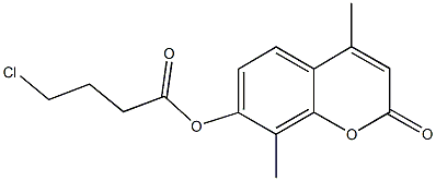 4,8-dimethyl-2-oxo-2H-chromen-7-yl 4-chlorobutanoate Struktur