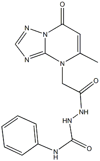 2-[(5-methyl-7-oxo[1,2,4]triazolo[1,5-a]pyrimidin-4(7H)-yl)acetyl]-N-phenylhydrazinecarboxamide Struktur