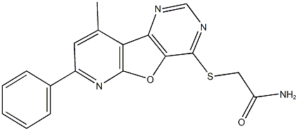 2-[(9-methyl-7-phenylpyrido[3',2':4,5]furo[3,2-d]pyrimidin-4-yl)sulfanyl]acetamide Struktur