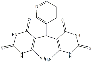 6-amino-5-[(6-amino-4-oxo-2-thioxo-1,2,3,4-tetrahydropyrimidin-5-yl)(pyridin-3-yl)methyl]-2-thioxo-2,3-dihydropyrimidin-4(1H)-one Struktur