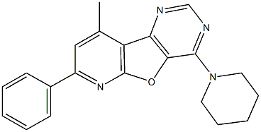 9-methyl-7-phenyl-4-(1-piperidinyl)pyrido[3',2':4,5]furo[3,2-d]pyrimidine Struktur