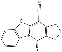 11-thioxo-2,3,5,11-tetrahydro-1H-cyclopenta[4,5]pyrido[1,2-a]benzimidazole-4-carbonitrile Struktur