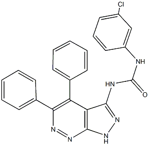 N-(3-chlorophenyl)-N'-(4,5-diphenyl-1H-pyrazolo[3,4-c]pyridazin-3-yl)urea Struktur